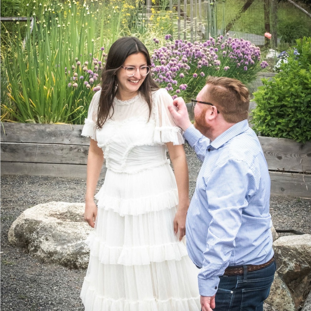 Ivy City Co Whimsical White Ruffle Dress